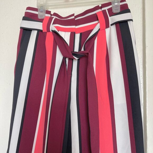 Express Womens Pants Ankle High Rise Sz 0 R Striped Trousers Funky chic outfit - Picture 5 of 14